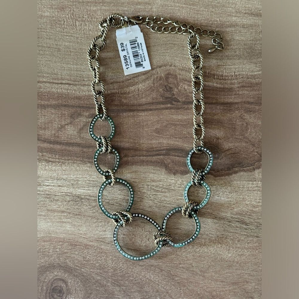NEW ViVi Necklace Genuine Crystal Blue Circles Metal Fashion Necklace